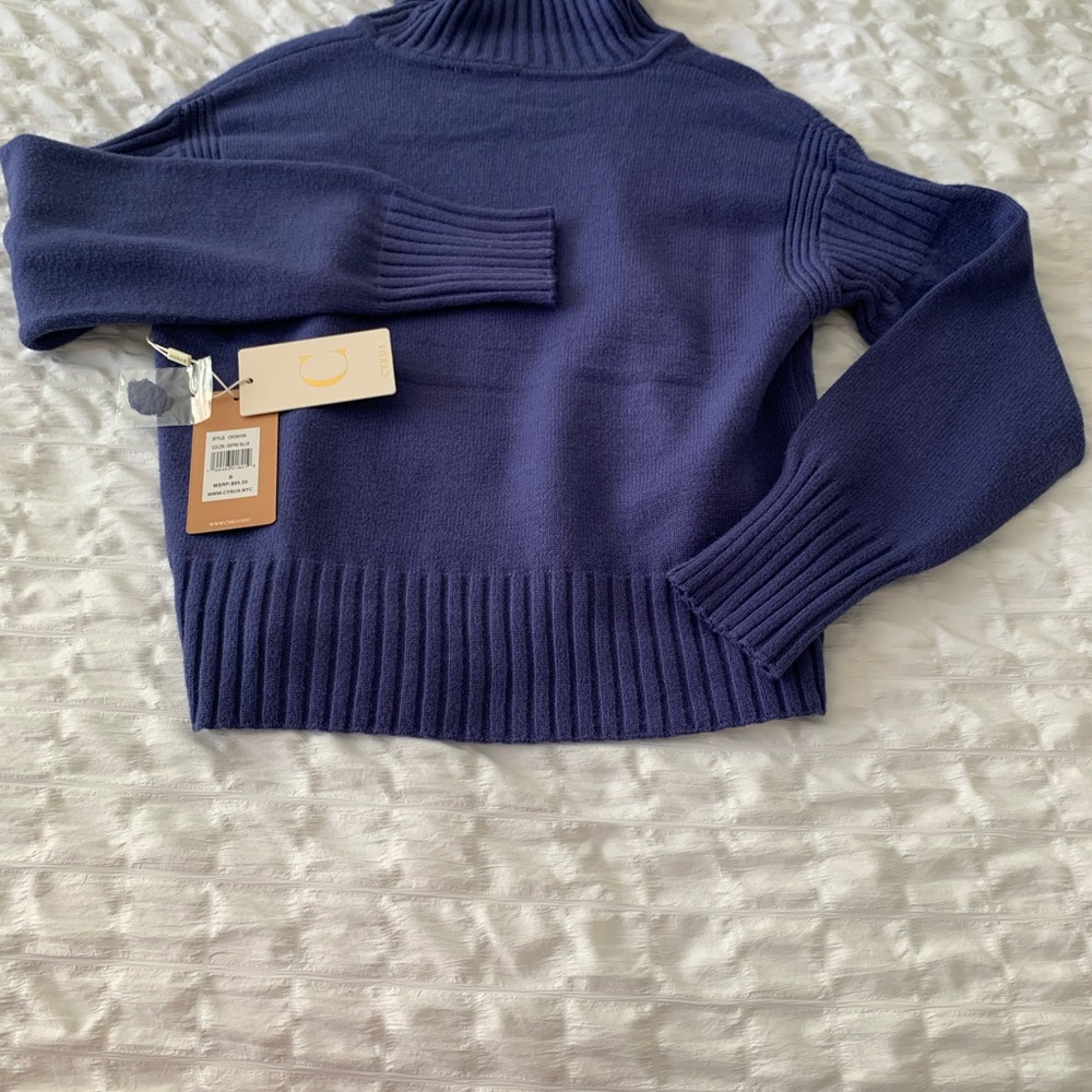 Cyrus Deep Blue Turtleneck Sweater. Beautiful color! NWT
